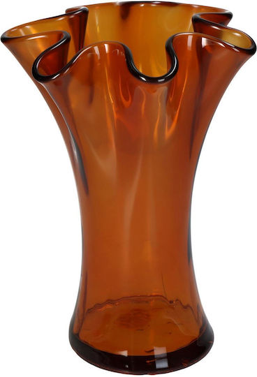 ArteLibre Vază Din Sticlă Portocalie Φ20xΥ23cm