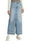 Viktoria Denim High-waisted Maxi Skirt Blue