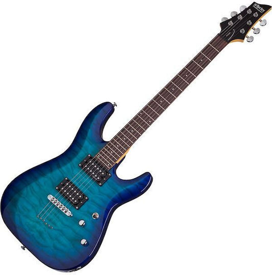 Schecter C-6 Plus Ηλεκτρική Κιθάρα με HH Διάταξη Μαγνητών Ocean Blue Burst με Θήκη