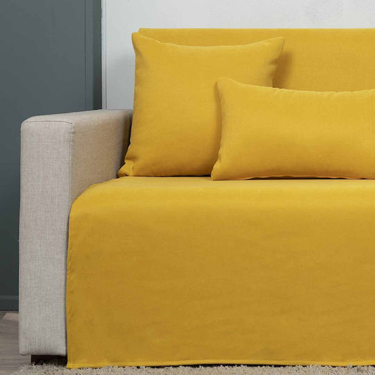 Cotone Cozy Покривка За Двуместен Диван 180x240см Жълта