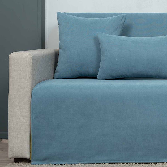 Cotone Gemütliches Sesselüberwurf 180x170cm Petrol Blau Hell