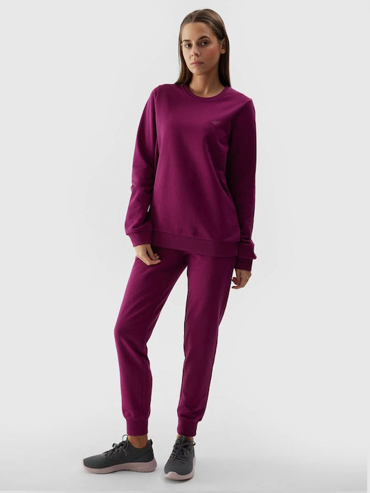 4F Damen-Sweatpants Jogger Burgundisch