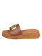 Ragazza Flatforms Leather Women's Sandals Tabac Brown