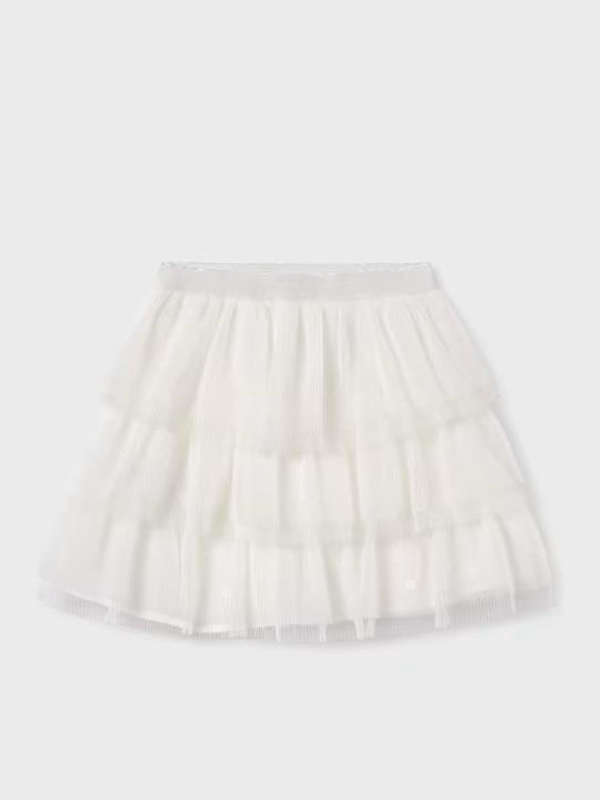 Mayoral Kids' Tulle Skirt Ecru