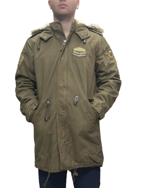 Brokers Jeans Χειμωνιάτικο Μπουφάν Παρκά Khaki