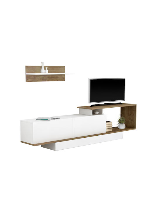 Животно помещение ТВ единица Garcelle Естествено-бял Д180xШ29cm