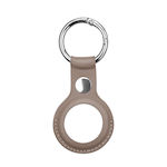 Hurtel Keychain Case for AirTag Artifcial Leather in Brown color