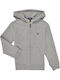 Kinder-Sweatshirt Strickjacke mit Kapuze Grau
