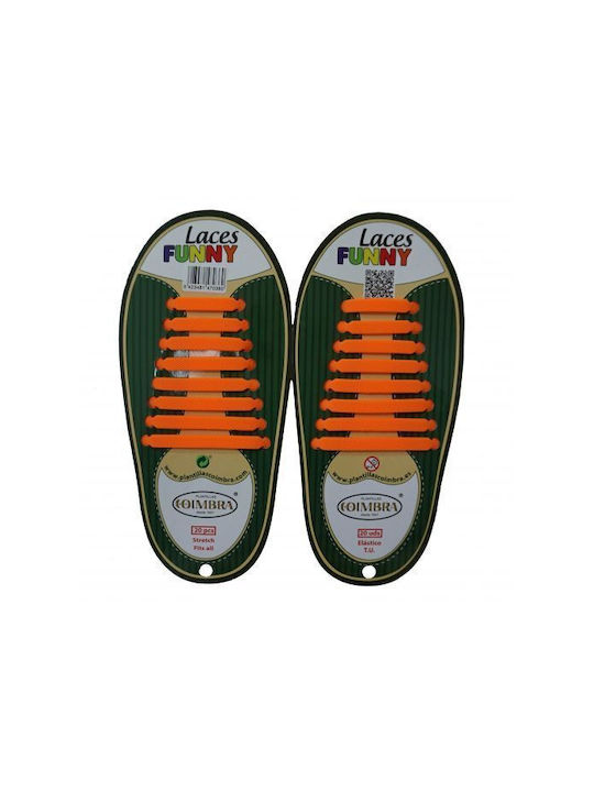 Coimbra Funny Laces Κορδόνια Παπουτσιών Ελαστικά Πορτοκαλί 20τμχ