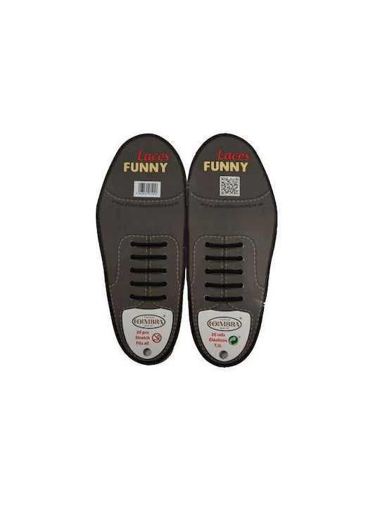Coimbra Funny Laces Κορδόνια Παπουτσιών Ελαστικά Καφέ 2τμχ