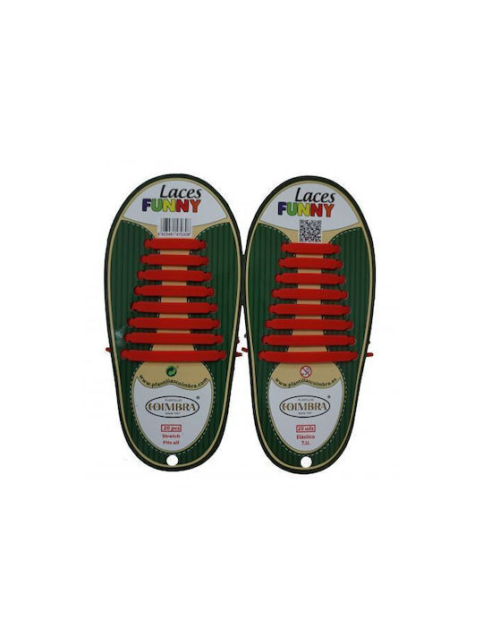 Coimbra Funny Laces Schnürsenkel Elastisch Rot 2Stück