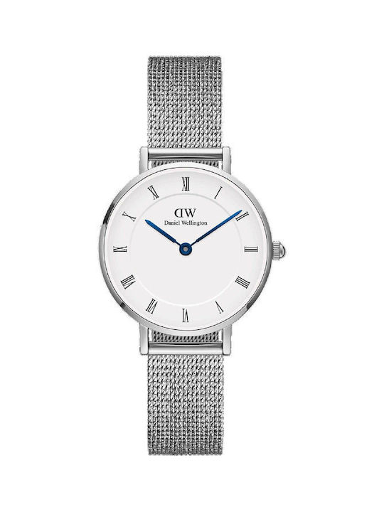 Daniel Wellington Petite Ρολόι με Ασημί Μεταλλικό Μπρασελέ