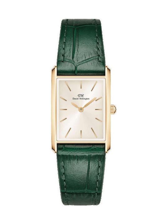 Daniel Wellington Γυναικείο Ρολόι 22mm Μπαταρίας με Πράσινο Δερμάτινο Λουράκι