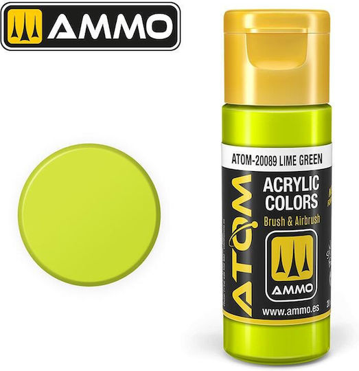 Ammo Culoare Modelism Lime Green 20ml ATOM 20089