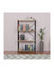 Bookcase Jackrey Black Velvet-Black Metal 60x30x114cm