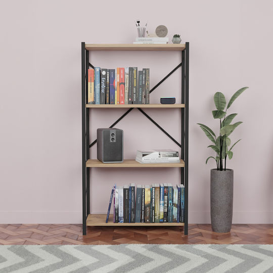 Bibliotecă Jackrey Neagră 60x30x114 cm