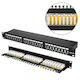 Extralink Panou Patch Ecranat pentru Rack 1U 19" 24 Porturi cat5e Negru