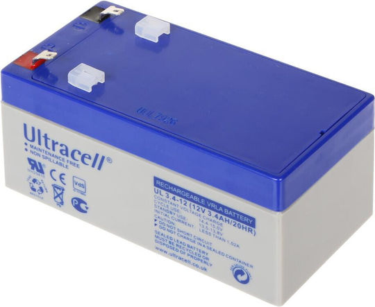 Ultracell UPS Battery with Capacity 3.4Ah and Voltage 12V 1pcs