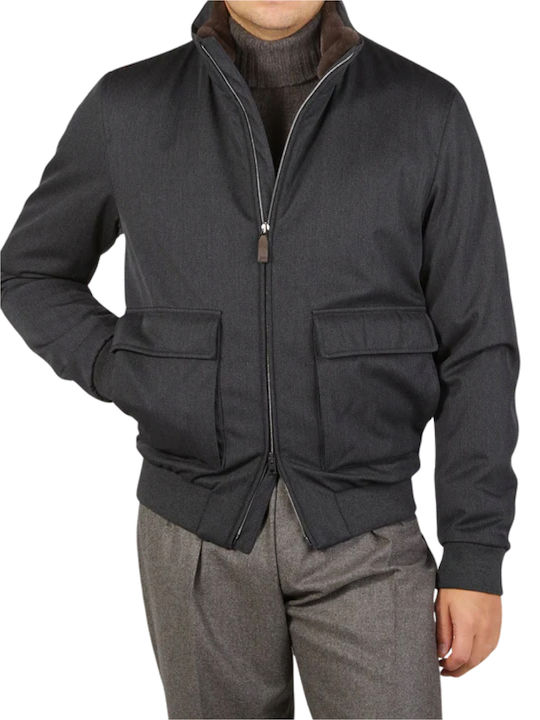 Herno Men's Winter Bomber Jacket Grey