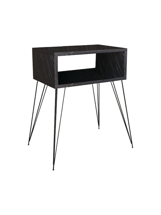 Κομοδίνο Naida Ξύλινο Μαύρο 45x30x59cm 120-000402