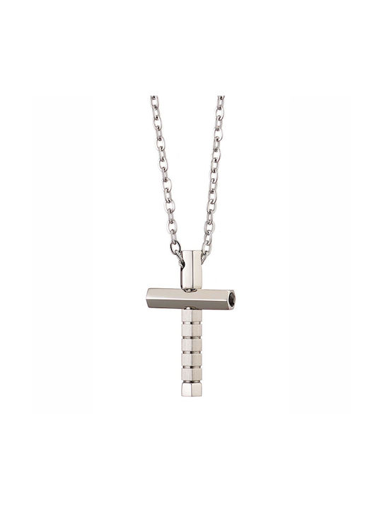 Men's Cross from Steel with Chain