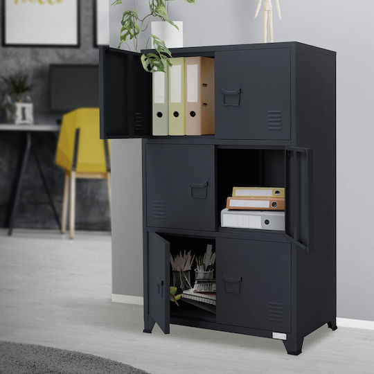 Cabinet De Birou Metalic Antracit 75x40x120cm