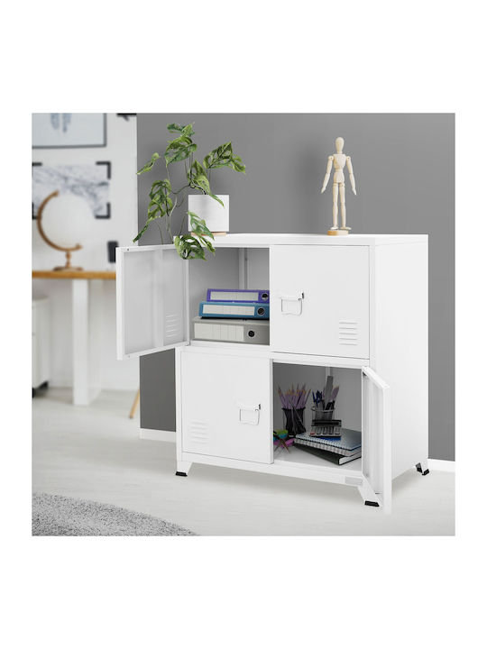 Ντουλάπι Γραφείου Μεταλλικό Λευκό 75x40x80.5cm