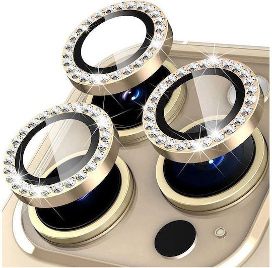 Lens Protector Glitter Camera Protection Tempered Glass Gold for the iPhone 14