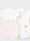 Mayoral Baby Bodysuit Set Short-Sleeved Pink 2pcs