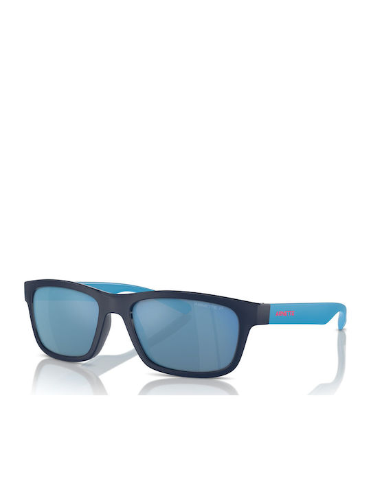 Arnette Unisex Sunglasses with Blue Horn-Rimmed Frame and Blue Mirror Lens AN4340 275422