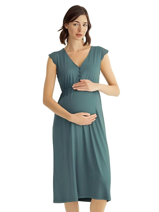Monamise Nightgown for Maternity Hospital & Breastfeeding Grey