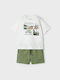 Mayoral Kids Set with Shorts Summer 2pcs Ecru Wild Jungle