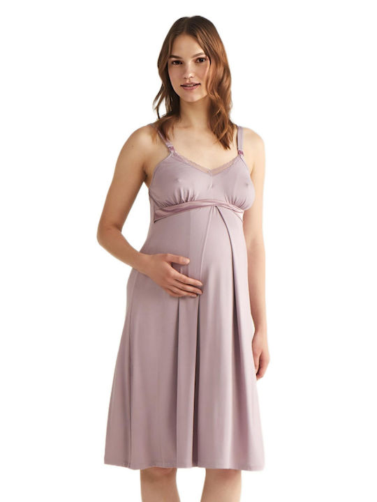 Angel's Secret Nightgown for Maternity Hospital & Breastfeeding Lilac