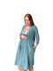 EasyMum Short Robe for Maternity Hospital & Breastfeeding Petrol