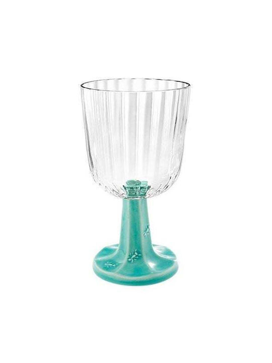 Bordallo Pinheiro Set of Glasses for White and Red Wine made of Ceramic Stemmed 4pcs