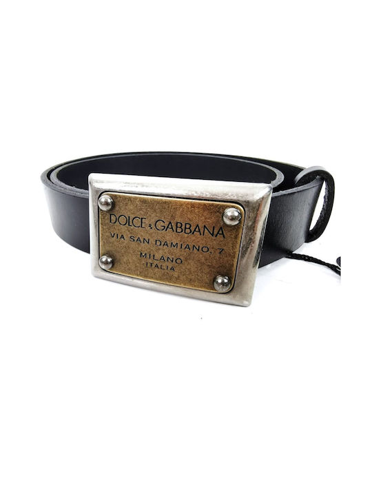 Dolce & Gabbana Men's Leather Belt Black