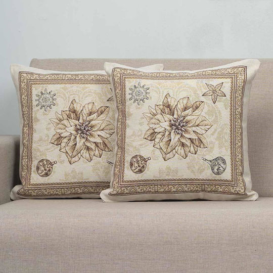 Cotone Коледна Декоративна Калъфка Квадратна 45x45cm