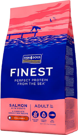 Fish4Dogs Finest 12kg Hrană Uscată pentru Câini Adulţi de Rase Mici cu Somon