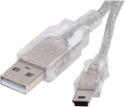 31184 USB 2.0 USB-A male σε mini USB-B male Διάφανο 0.6m