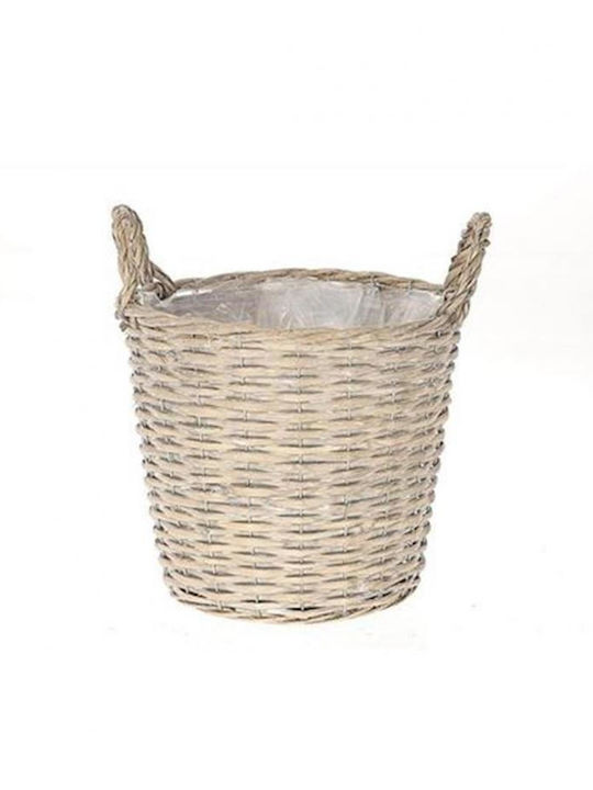 Decorative Basket Wicker with Handles 20.5x20.5cm Plastona