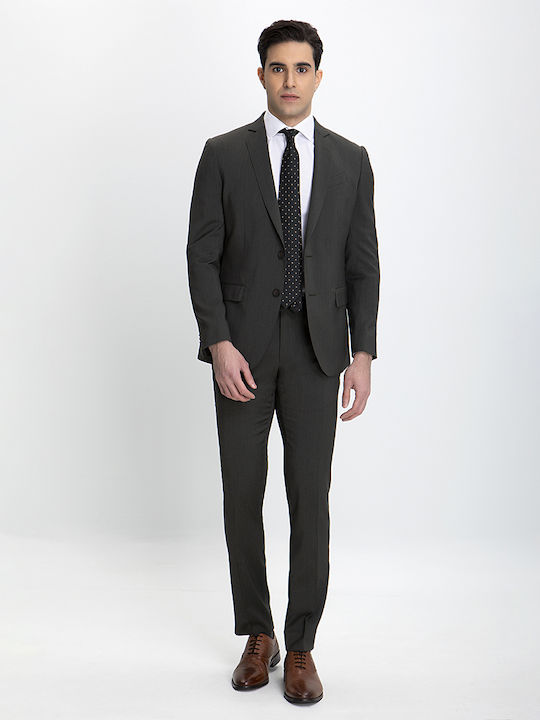 Vardas Men's Suit with Vest Slim Fit Charcoal