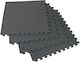 Profit Δάπεδα Παζλ Γυμναστηρίου Μαύρα 60x60x1.2cm 4τμχ