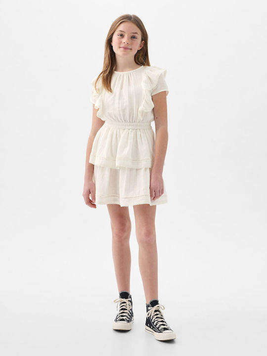 GAP Rochie pentru Copii Mâneci scurte OFF WHITE 881283000