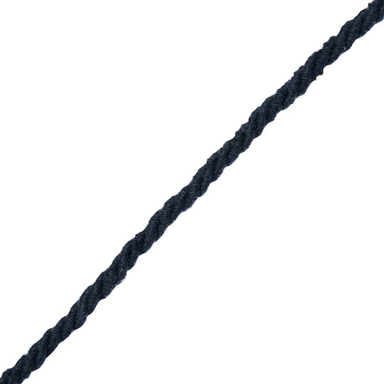 Elastic Cord Round Round Three-Strand Cotton Dark Blue 0,5cm / By the Measure