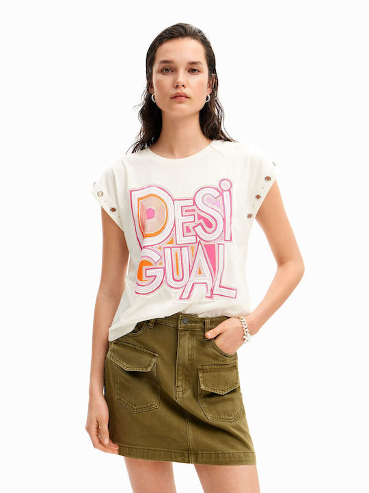 Desigual Damen T-Shirt Weiß