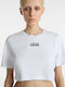 Flying V Crew Γυναικείο Αθλητικό Crop T-shirt Λευκό