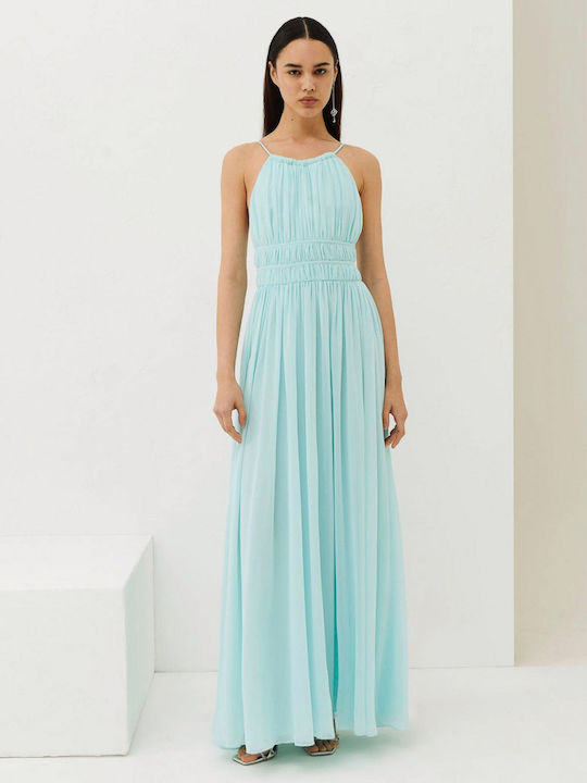 Marella Maxi Dress for Wedding / Baptism Open Back Turquoise