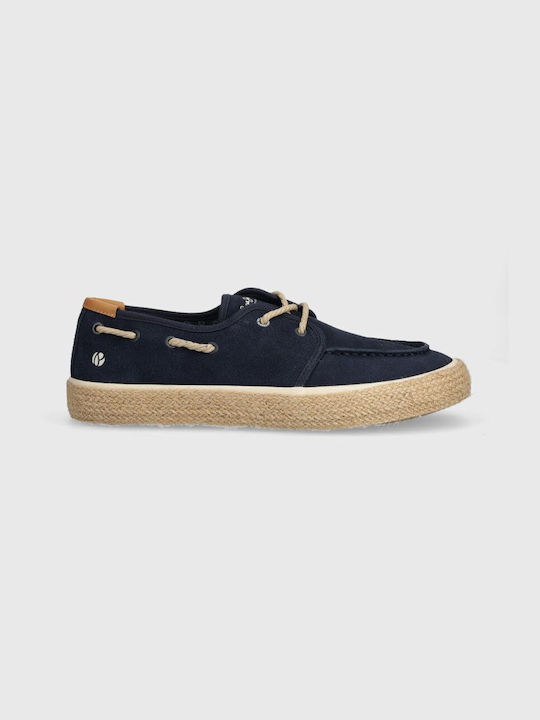 Pepe Jeans Men's Leather Moccasins Blue