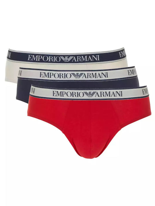 Emporio Armani Men's Slips Nudo/marine/rosso 3Pack