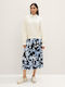 Tom Tailor Pleated High Waist Midi Skirt Floral in Blue color